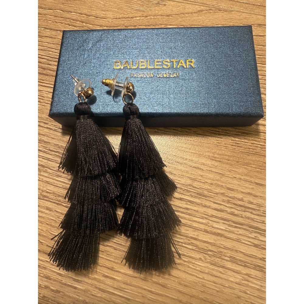 Baublestar Black Fringe Earring Fashion Jewelery